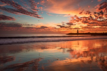 Twin Lakes Beach Fiery Sunset #1