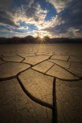 Desert Mud Tiles Sunrise