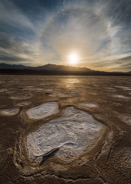 Sun Dog Over Salt Flats