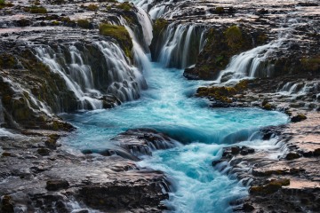 Brúarfoss Glacial Waterfall