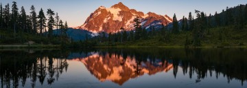 Picture Lake and Mount Shuksan Sunset Panorama