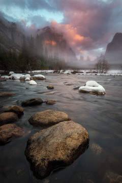 A Winter Sunset in Yosemite