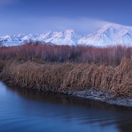 Early morning light on the eastern Sierra Mountains in the Owens River Valley